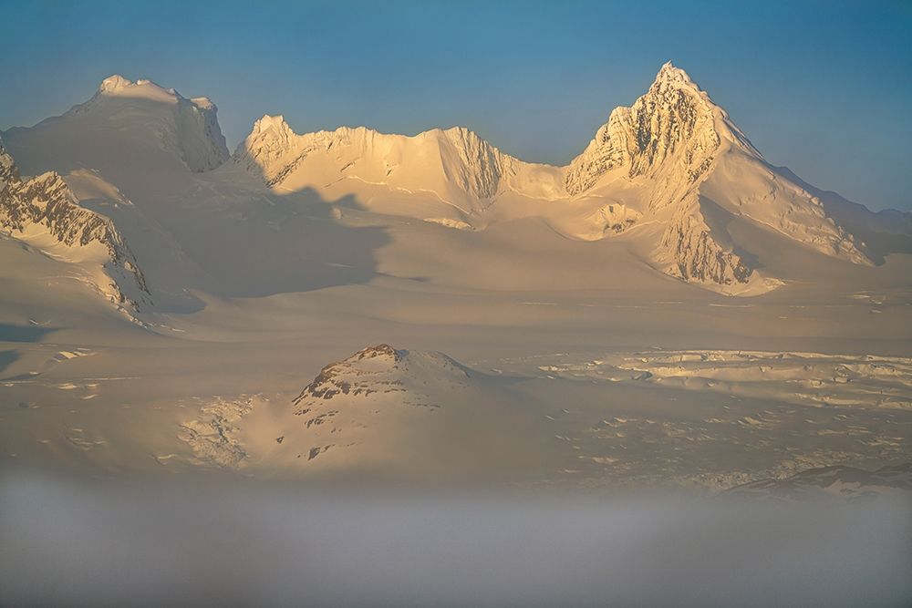 Antarctica-South Georgia Island Sunset on snow-covered mountains glaciers  art print by Jaynes Gallery for $57.95 CAD